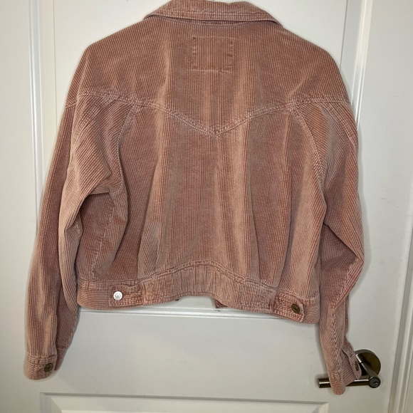 Light Pink Cropped Corduroy Jacket - Picture 3 of 3